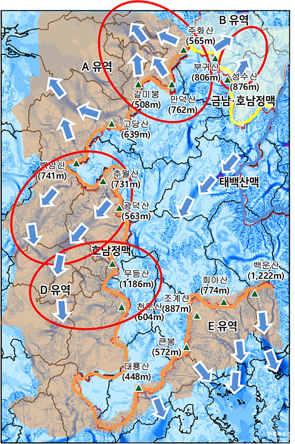 정맥 외부 유역별 찬공기 흐름.jpg