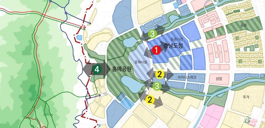 내포신도시 홍예공원 접근성 및 연계성 향상 필요(이미지).jpg